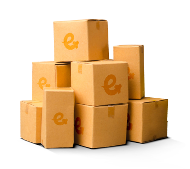 Stack of parcels ready for delivery